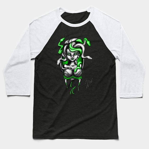 Medusa Baseball T-Shirt by trainwreck911